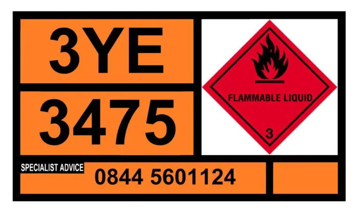 UN Placard Label for Static Tanks Self Adhesive 700x400mm Class 3
