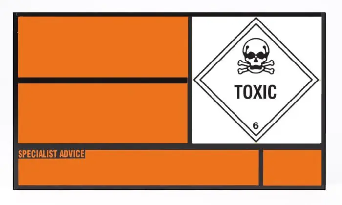 Orange placard on truck