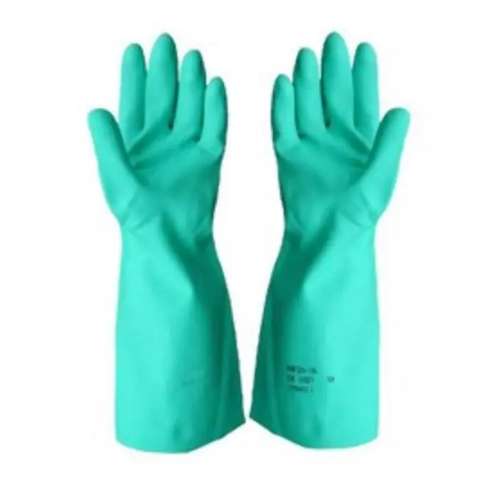 Long Green Nitrile Gauntlet