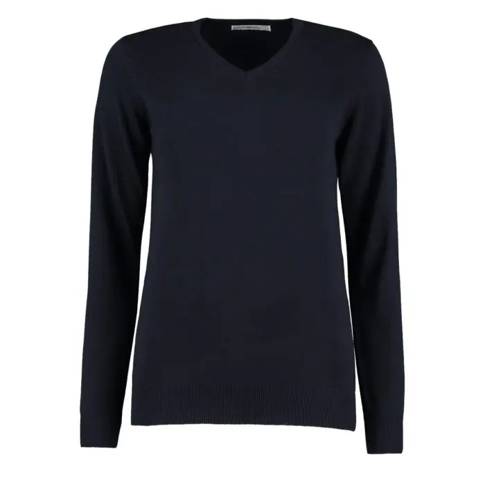 Ladies V-Neck Knitted Pullover