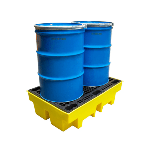 Spill Pallet 1300 x 750 x 400mm, 2 Drum, 250 Litre (Includes Grid)
