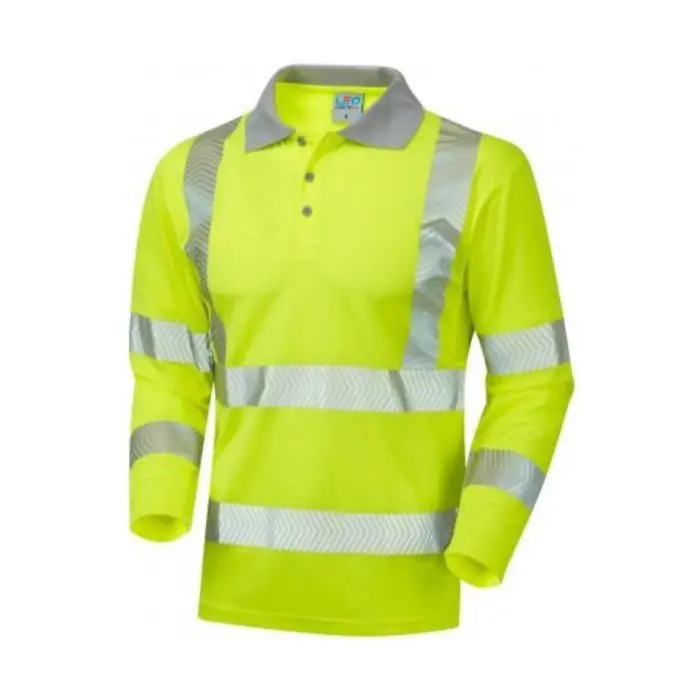 HV0038 Hi-Vis Long Sleeve Coolvis Polo Shirt - Yellow