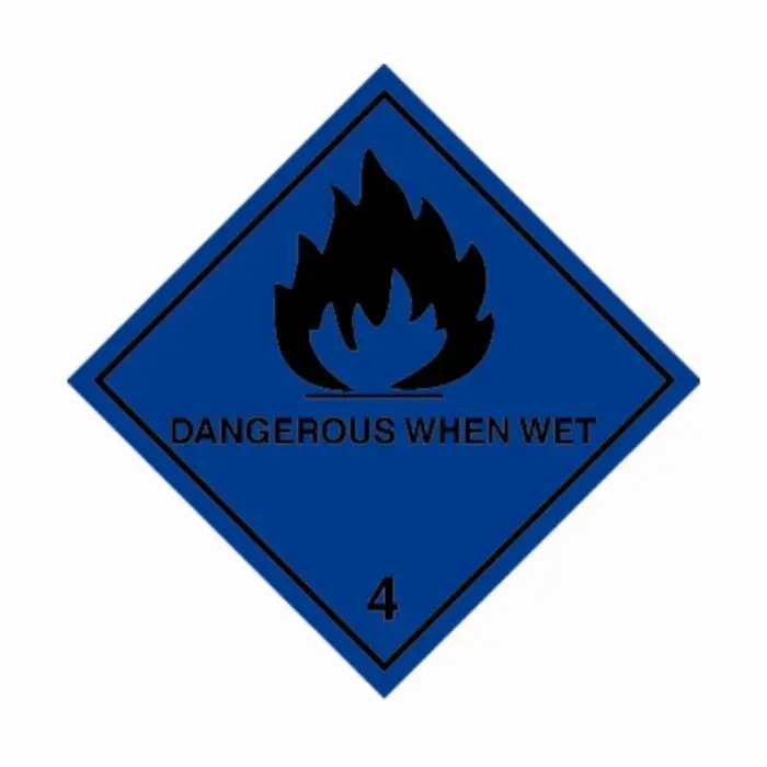 HD1412 UN Hazard Warning Diamond Class 4.3 Dangerous When Wet