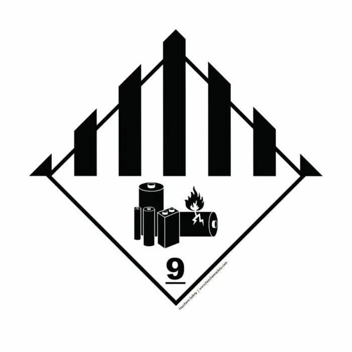 HD1913 UN Hazard Warning Diamond Class 9 Batteries Miscellaneous