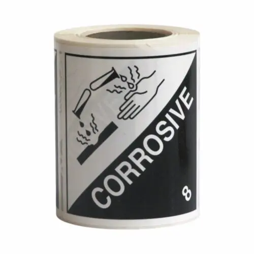 HD8810 UN Diamonds S_A on Roll 100 x 100mm 250 Labels Class 8 Corrosive