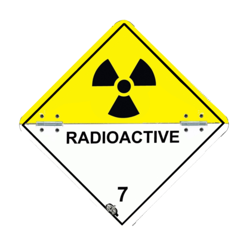 Class 7 Radioactive Folding Aluminium Hazard Warning Diamonds 250 x 250mm