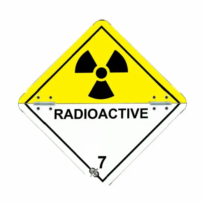VS7710 Class 7 Radioactive Folding Aluminium Hazard Warning Diamonds 250 x 250mm