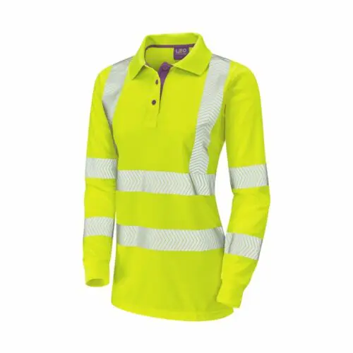 HV0034 Coolviz Plus Ladies Long Sleeved Polo Shirt - Yellow