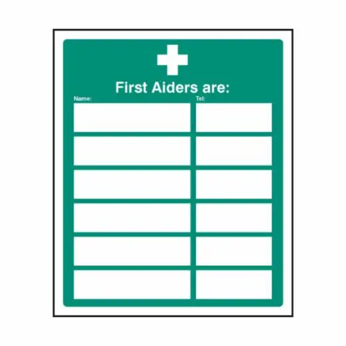 SS16022H First Aiders Are (Space For 6) (300 x 2500mm)