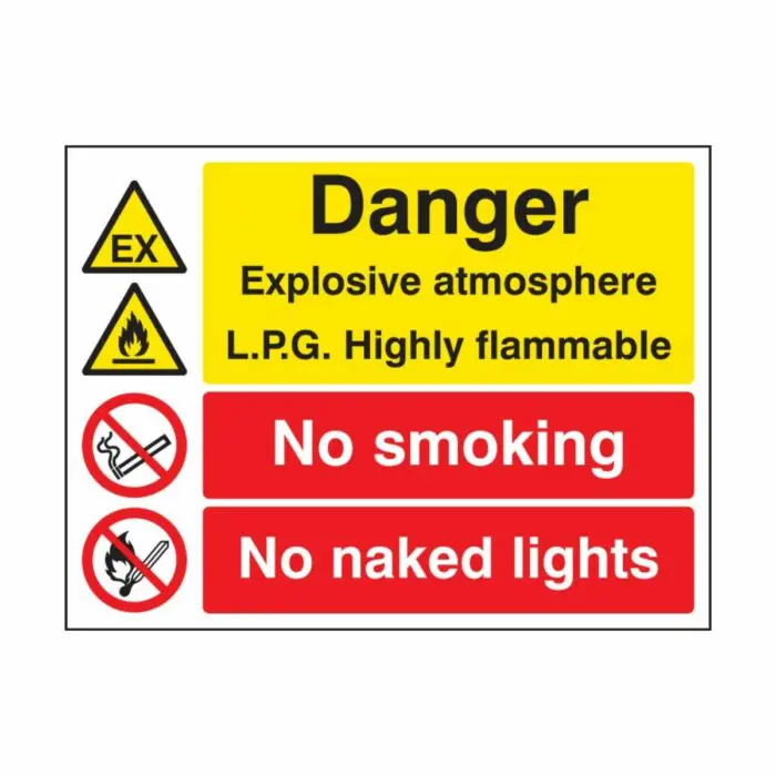 SS16234Q Explosive Atmosphere LPG Highly Flammable No Smoking_Naked Light