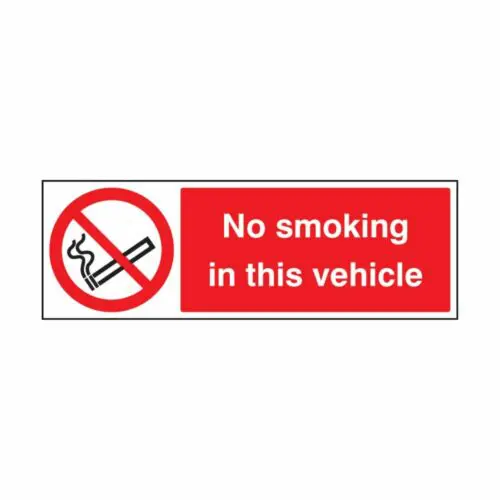 SS23008G No Smoking In The Vehicle (300 x 100mm)