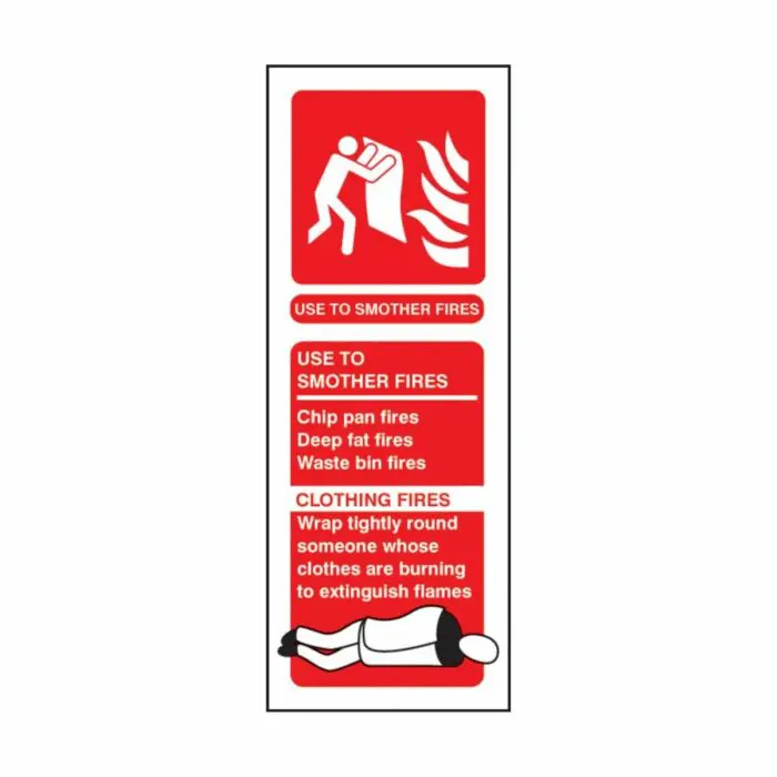 SS31218S Fire Blanket Identification (75 x 200mm)