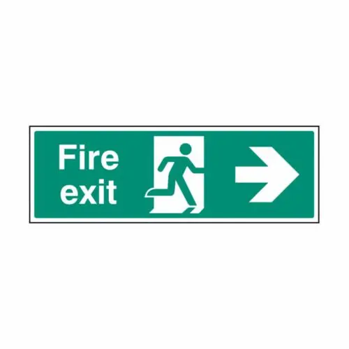 SS32004G Fire Exit - Right (300 x 100mm)