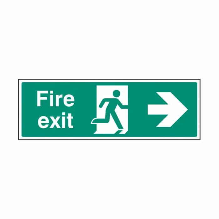 SS32004G Fire Exit - Right (300 x 100mm)