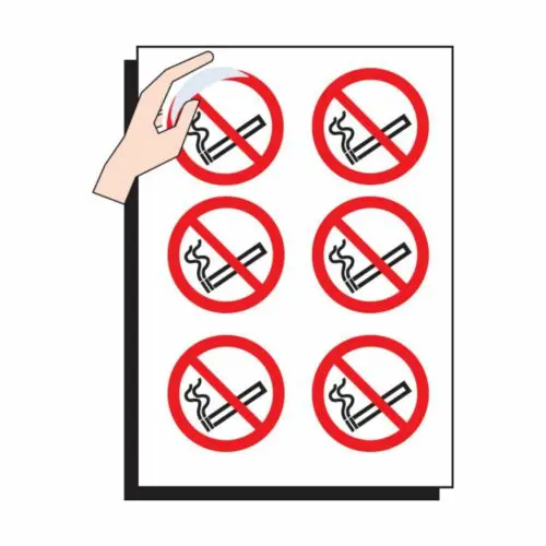 SS53040 No Smoking - Sheet Of 6 (75mm Diameter)