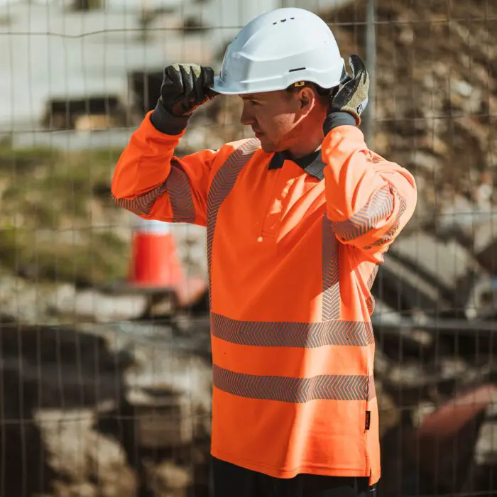 HAZTEC® Orwell Inherent FR AS ARC Hi-Vis Long Sleeved Poloshirt RIS-3279 - Image 5