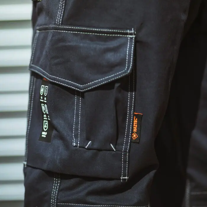 HAZTEC® Kilmar FR AS ARC Hi-Vis Two-Tone Trouser Navy-HVO - Image 4