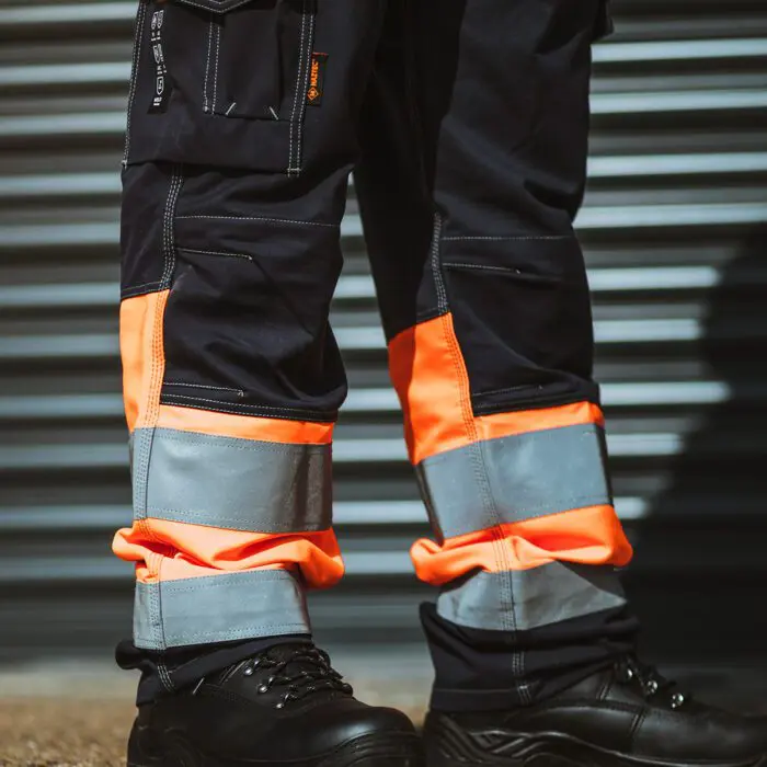 HAZTEC® Kilmar FR AS ARC Hi-Vis Two-Tone Trouser Navy-HVO - Image 3