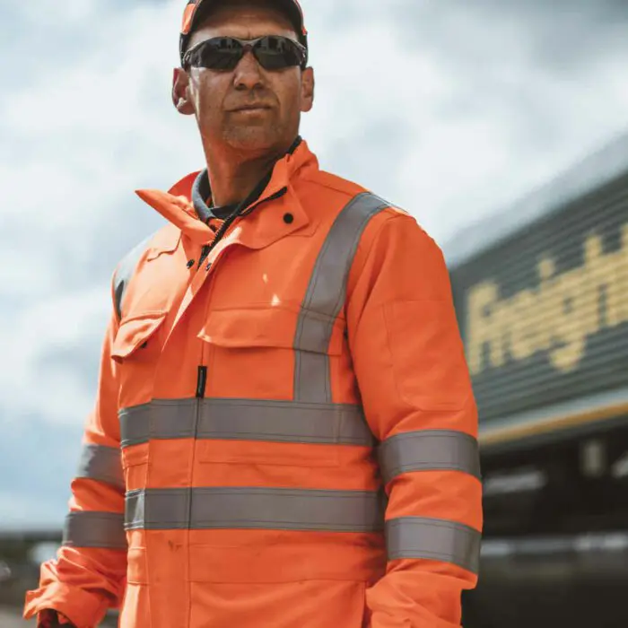 AS1000_HAZTEC® Mercury Hi-Vis RIS FR AS ARC Jacket_Action