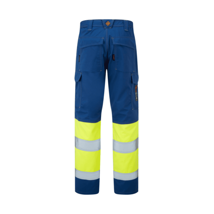 AS0065_HAZTEC® Kilmar FR AS ARC Hi-Vis Combat Trouser, NVYHVYEL_Back