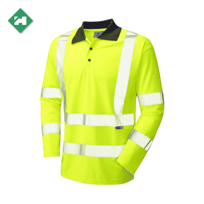 HV0170_EcoViz Long Sleeved Polo Shirt_Yellow
