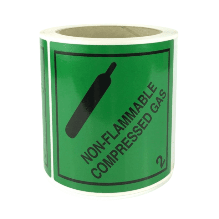 HD8211_UN Diamonds SA on Roll 100 x 100mm 250 Labels Class 2 Non Flammable Gas