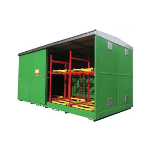 Dual Purpose Pushback Bunded Storage Unit 64 Drum, 16 IBC