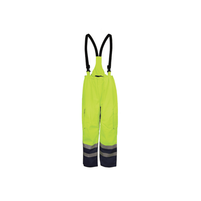 Rain Trousers with Braces FR AS Hi Vis Two Tone