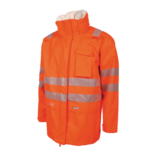 Lyngsoe FR AS ARC Waterproof Breathable Hi-Vis Orange Jacket