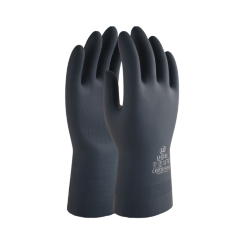 Black Neoprene Rubber Gauntlet, 13" Long
