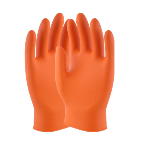 Maxim Orange Nitrile Disposable Gloves - Box of 50