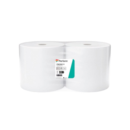 White Perform Wiper Roll 2ply, 260mm x 400m - Pack of 2