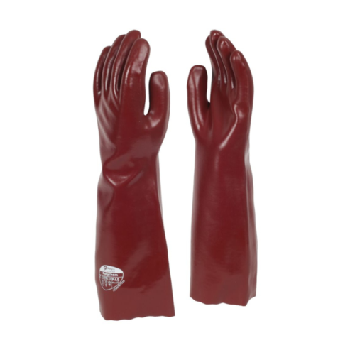 Red PVC Chemical Resistant Gauntlet, 18″ long