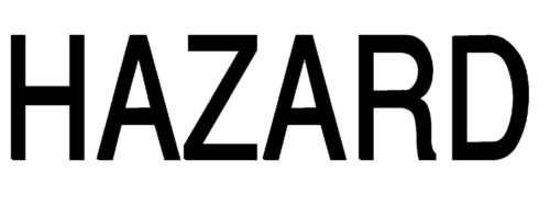 Insert 'HAZARD' Rigid Foam PVC 400x150mm for Kemler Panels