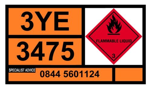 UN Placard Label for Static Tanks Self Adhesive 700x400mm Class 3
