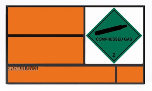 UN Placard for Static Tanks Alum. 700x400mm Class 2 Compressed