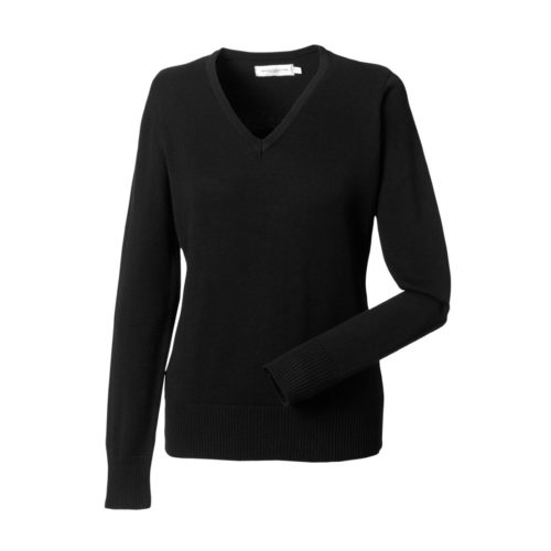 Ladies V-Neck Knitted Pullover