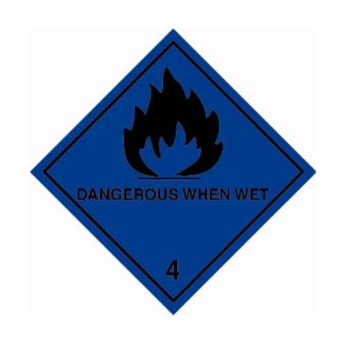 HD1412 UN Hazard Warning Diamond Class 4.3 Dangerous When Wet