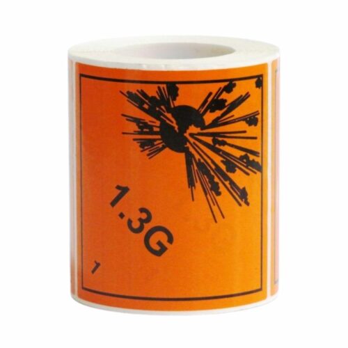 HD8129 UN Diamonds S_A on Roll 100 x 100mm 250 Labels Class 1.3G Explosive