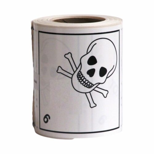 HD8611 UN Diamonds Self Adhesive Roll 100 x 100mm 250 Labels Class 6 Toxic