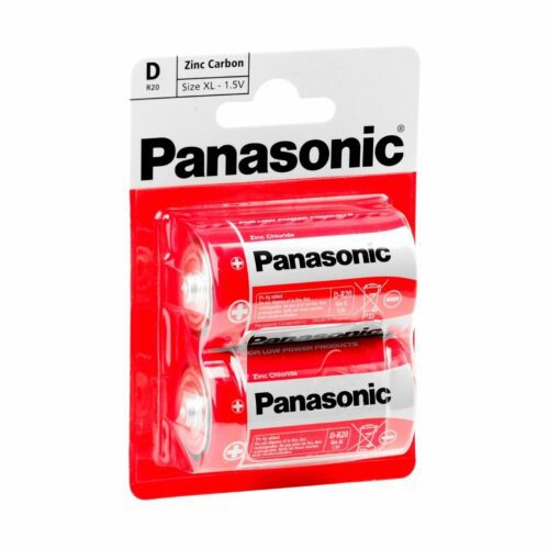 PL5020 Panasonic Zinc Carbon D Cell Batteries Pack of 2