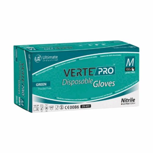 GL0035 DG VertePro Green Nitrile Disposable Gloves, Box of 100