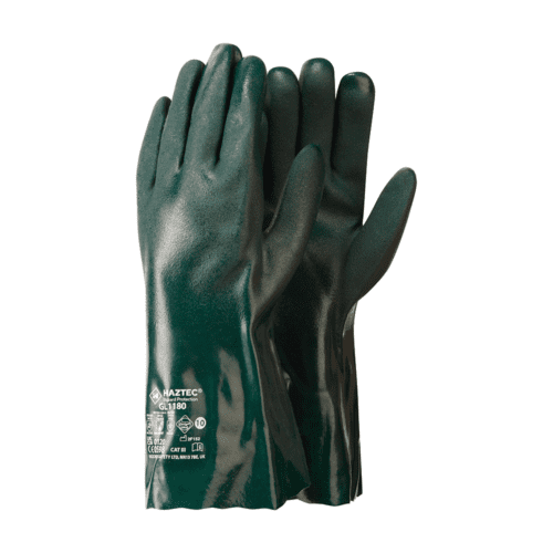 HAZTEC® Double Dipped Green PVC Gauntlet, 14"