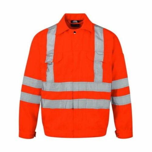 HV0020 Hi-Vis Orange Poly-Cotton Work Jacket GO_RT