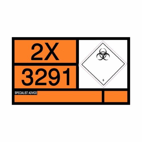 VS2610 UN Placard Label for Static Tanks 700 x 400mm Class 6 Infectious Substance