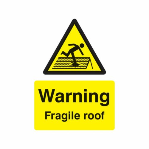 SS14261E Warning Fragile Roof (200 x 150mm)