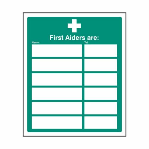 SS16022H First Aiders Are (Space For 6) (300 x 2500mm)