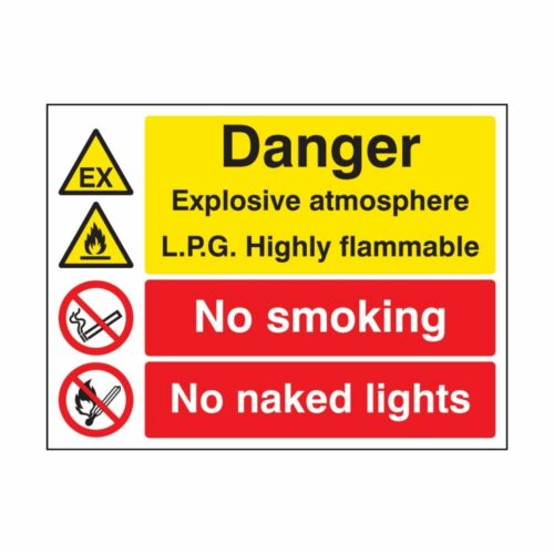 SS16234Q Explosive Atmosphere LPG Highly Flammable No Smoking_Naked Light