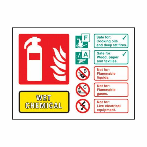 SS31236D Wet Chemical Extinguisher Identification (100 x 150mm)
