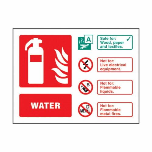 SS31237D Water Extinguisher Identification (100 x 150mm)